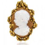 Victorian Yellow Gold and Carved Agate Cameo, Amastini
