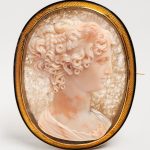 14k gold Neoclassical cameo brooch