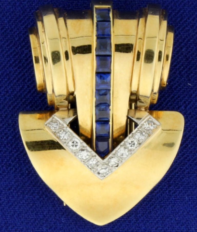 Cartier Sapphire and Diamond Brooch