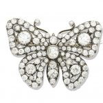 A diamond butterfly brooch/pendant necklace, circa 1890