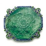 Carved emerald brooch by Cartier