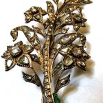 Rare Antique Georgian Diamond Brooch 10k Gold