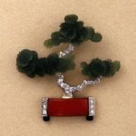 Brooch; in the form of a 'bonsai' tree