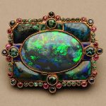 Marie Zimmermann black opal brooch