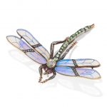 An opal, diamond and gem-set dragonfly brooch, circa 1900