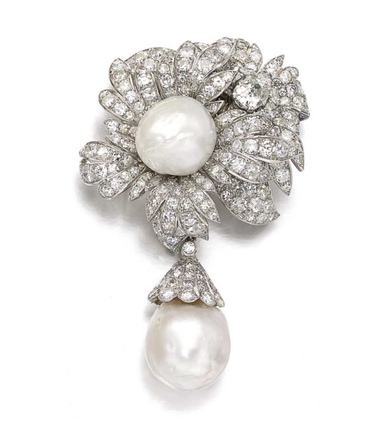 Cultured pearl and diamond brooch, Van Cleef & Arpels