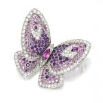 Coloured Sapphire and Diamond Clip Brooch, Tiffany & Co. Designed as a butterfly