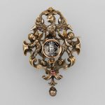 Brooch/pendant, german approx. 1870s, silver tested, renaissance style