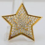 Van Cleef & Arpels Vintage 3.86ctw VS1-VS2/D-E Diamond & Solid 18K Yellow Gold 1.6" Star Pendant/Brooch