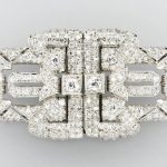 18 kt gold Art-Deco brooch with diamonds
