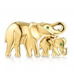 Cartier Elephant Mother and Calf Brooch