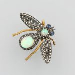 Brooch 'insect' with opal, diamonds and sapphires