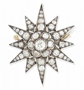A diamond star brooch, circa 1890